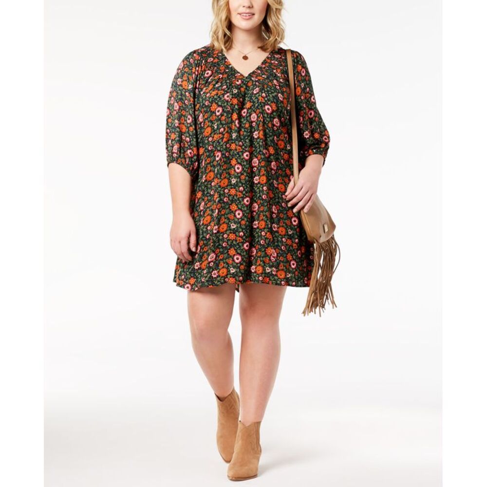 Eyeshadow Trendy Plus Size Smocked Peasant Dress
